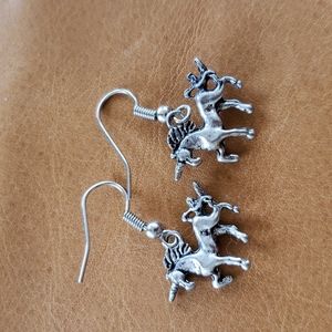 Unicorn silver earrings